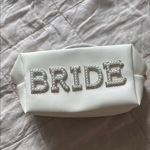 Elegant White Bride makeup bag